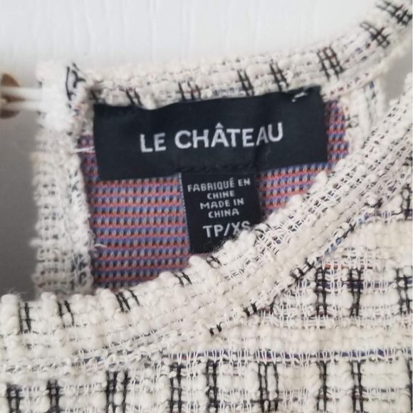 NWOT! Le Chateau Tweed Peplum Top - Picture 3 of 4